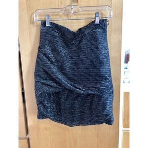 Maje black and silver front twist skirt